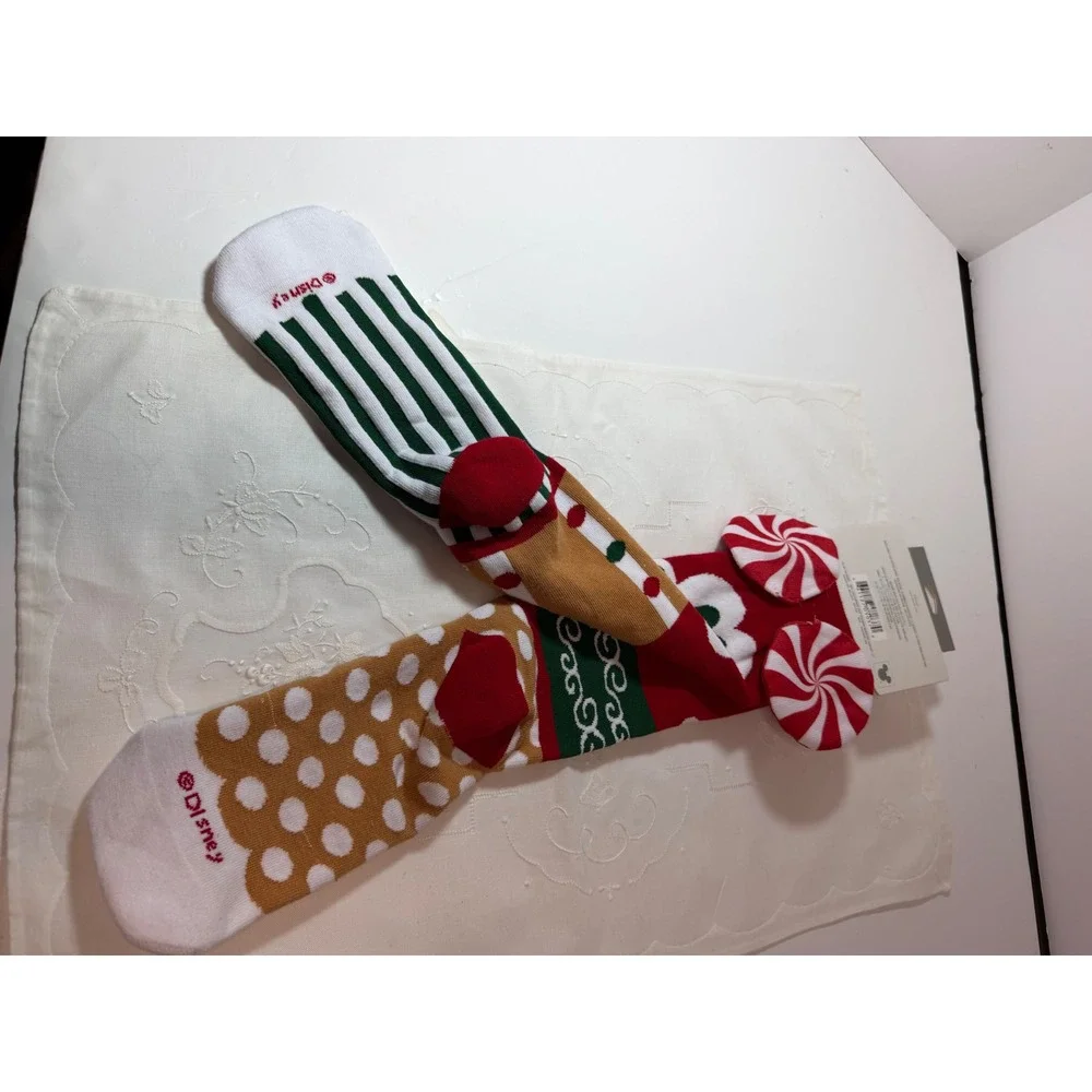 Disney Hallmark knee high Holiday Christmas Mickey Mouse Socks